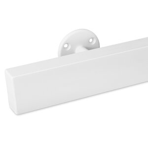 Witte trapleuning - rechthoekig (50x20 mm) + dragers TYPE 4
