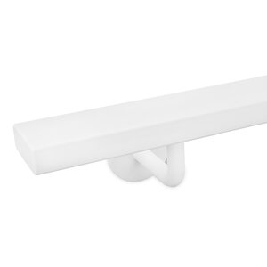 Witte trapleuning - rechthoekig (50x20 mm) + dragers TYPE 3