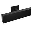 Zwarte trapleuning (gecoat) op maat - rechthoekig (50x20 mm) + leuninghouders TYPE 16 - coating zwart RAL 9005