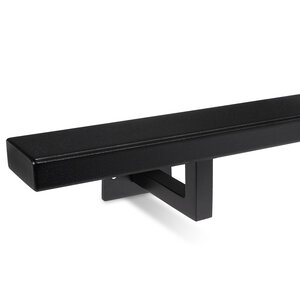 Zwarte trapleuning - rechthoekig (50x20 mm) + dragers TYPE 10