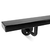 Zwarte trapleuning (gecoat) op maat - rechthoekig (50x20 mm) + leuninghouders TYPE 1 - coating zwart RAL 9005