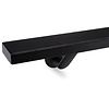 Zwarte trapleuning (gecoat) op maat - rechthoekig (50x20 mm) - incl. leuninghouders TYPE 7 LUXE - coating zwart RAL 9005