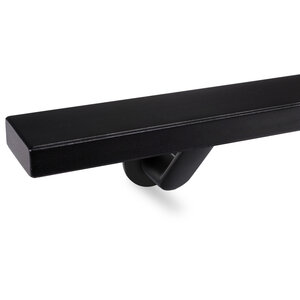 Zwarte trapleuning - rechthoekig (50x20 mm) - incl. dragers TYPE 7 LUXE