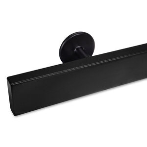 Zwarte trapleuning - rechthoekig (50x20 mm) - incl. dragers TYPE 5