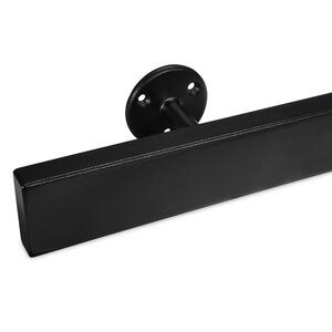 Zwarte trapleuning - rechthoekig (50x20 mm) - incl. dragers TYPE 4