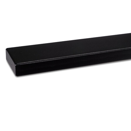 Zwarte trapleuning (gecoat) op maat - rechthoekig (50x20 mm) - coating zwart RAL 9005