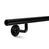 Zwarte trapleuning (gecoat) op maat - rond (25 mm) - incl. leuningdragers TYPE 1 - volledig gelast - coating zwart RAL 9005