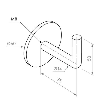 Zwarte trapleuning (gecoat) op maat - rond (25 mm) - incl. leuningdragers TYPE 3 - volledig gelast - coating zwart RAL 9005