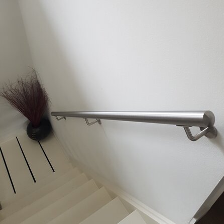 Inox trapleuning op maat - rond - incl. leuninghouders TYPE 3