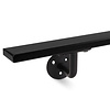 Zwarte trapleuning (gecoat) op maat - rechthoekig (40x10 mm) - incl. leuninghouders TYPE 1 - coating zwart RAL 9005