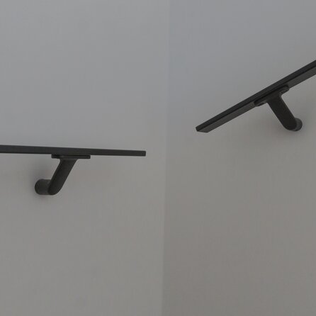 Antraciet trapleuning (gecoat) op maat - rechthoekig (40x10 mm) - incl. leuninghouders TYPE 7 - coating donkergrijs RAL 7016 of 7021