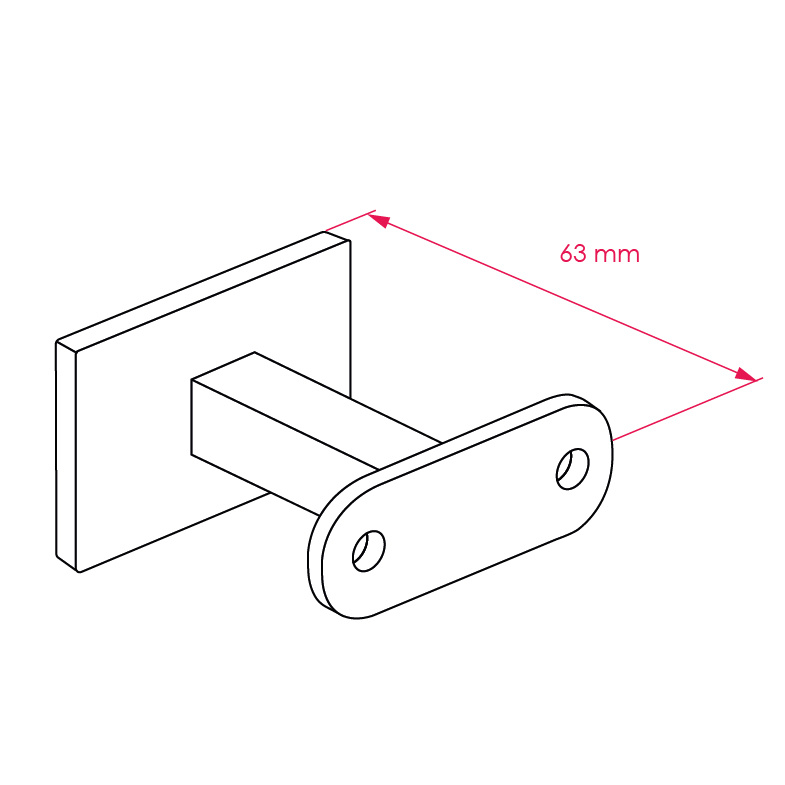 Standaard: 63 mm - muur tot hart