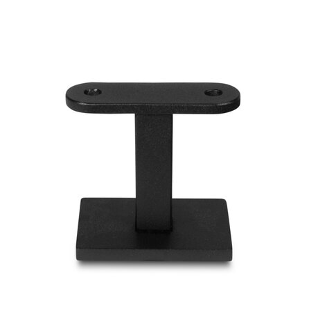Zwarte leuninghouder - TYPE 16 kort - recht - voor rechthoekige / vierkante trapleuningen - coating zwart RAL 9005 - Copy