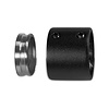 Zwarte (muur) flens - t.b.v. ronde buis 33,7 mm - Inox 304 - matzwart gecoat
