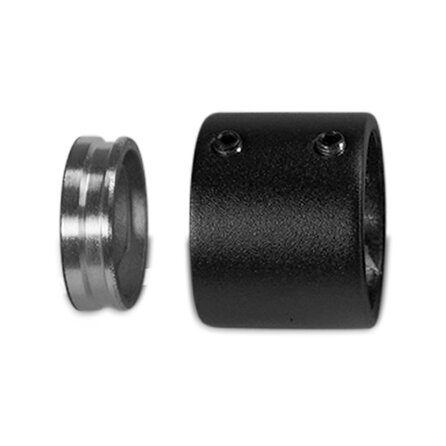 Zwarte (muur) flens - t.b.v. ronde buis 33,7 mm - Inox 304 - matzwart gecoat