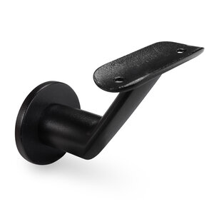Zwarte leuninghouder - TYPE 7 LUXE - rond