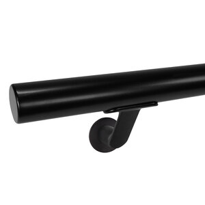 Zwarte trapleuning - rond - incl. dragers TYPE 7 LUXE