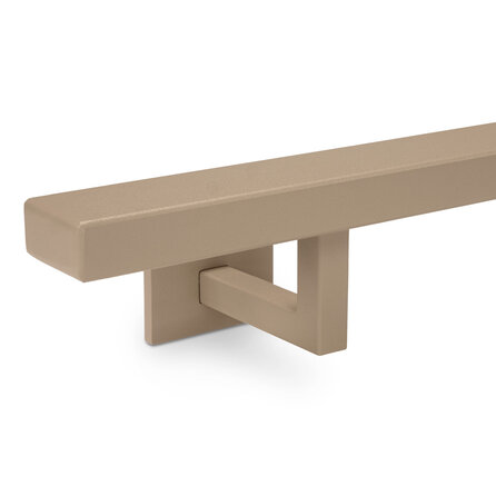 Grijze trapleuning (gecoat) op maat - rechthoekig (40x20 mm) - incl. leuninghouders TYPE 11 - coating grijs RAL 7030, 7044, 1019 of 9002