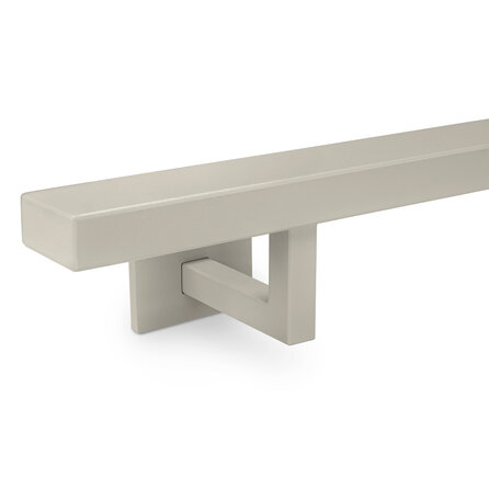 Grijze trapleuning (gecoat) op maat - rechthoekig (40x20 mm) - incl. leuninghouders TYPE 11 - coating grijs RAL 7030, 7044, 1019 of 9002