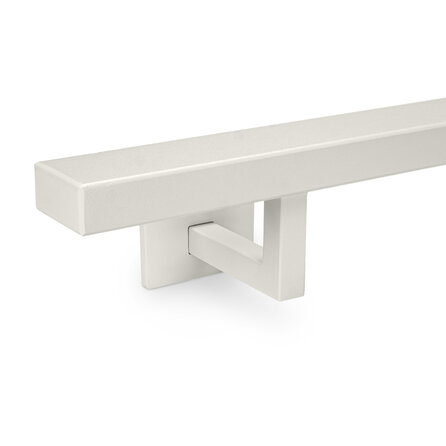 Grijze trapleuning (gecoat) op maat - rechthoekig (40x20 mm) - incl. leuninghouders TYPE 11 - coating grijs RAL 7030, 7044, 1019 of 9002