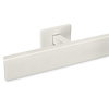 Grijze trapleuning (gecoat) op maat - rechthoekig (40x10 mm) - incl. leuninghouders TYPE 16 - coating grijs RAL 7030, 7044, 1019 of 9002