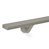 Grijze trapleuning (gecoat) op maat - rechthoekig (40x10 mm) - incl. leuninghouders TYPE 7 LUXE - coating grijs RAL 7030, 7044, 1019 of 9002