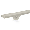Grijze trapleuning (gecoat) op maat - rechthoekig (40x10 mm) - incl. leuninghouders TYPE 7 LUXE - coating grijs RAL 7030, 7044, 1019 of 9002