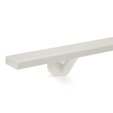 Grijze trapleuning (gecoat) op maat - rechthoekig (40x10 mm) - incl. leuninghouders TYPE 7 LUXE - coating grijs RAL 7030, 7044, 1019 of 9002