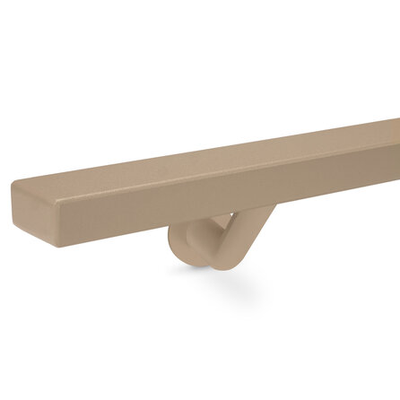Grijze trapleuning (gecoat) op maat - rechthoekig (40x20 mm) - incl. leuninghouders TYPE 7 LUXE - coating grijs RAL 7030, 7044, 1019 of 9002