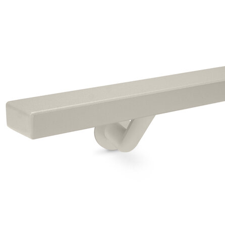 Grijze trapleuning (gecoat) op maat - rechthoekig (40x20 mm) - incl. leuninghouders TYPE 7 LUXE - coating grijs RAL 7030, 7044, 1019 of 9002