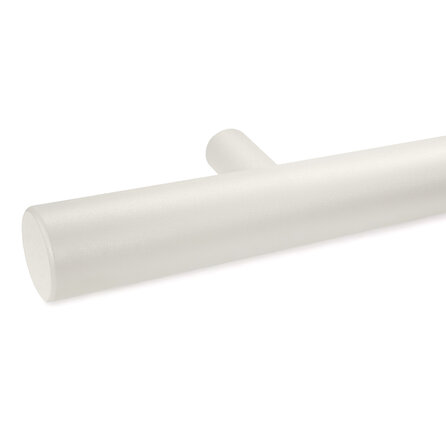 Grijze trapleuning (gecoat) op maat - rond - incl. leuninghouders TYPE 14 - coating grijs RAL 7030, 7044, 1019 of 9002