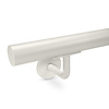 Grijze trapleuning (gecoat) op maat - rond smal - incl. leuninghouders TYPE 3 - coating grijs RAL 7030, 7044, 1019 of 9002