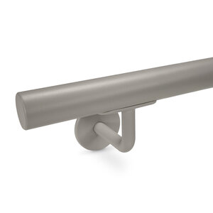 Grijze trapleuning - rond smal - incl. dragers TYPE 3