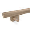 Grijze trapleuning (gecoat) op maat - rond smal - incl. leuninghouders TYPE 3 - coating grijs RAL 7030, 7044, 1019 of 9002