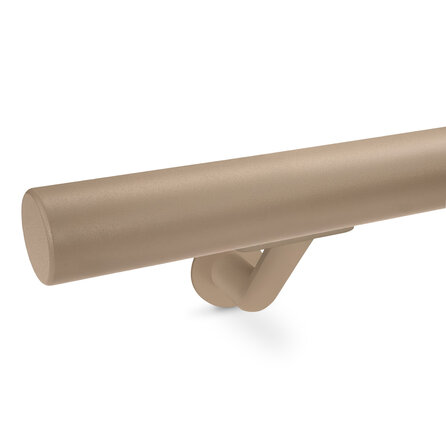 Grijze trapleuning (gecoat) op maat - rond - incl. leuninghouders TYPE 7 LUXE - coating grijs RAL 7030, 7044, 1019 of 9002