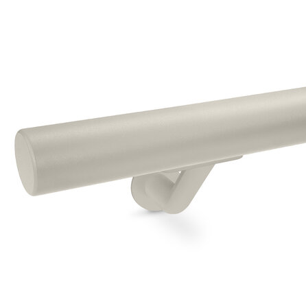 Grijze trapleuning (gecoat) op maat - rond - incl. leuninghouders TYPE 7 LUXE - coating grijs RAL 7030, 7044, 1019 of 9002