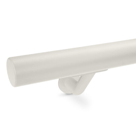 Grijze trapleuning (gecoat) op maat - rond - incl. leuninghouders TYPE 7 LUXE - coating grijs RAL 7030, 7044, 1019 of 9002
