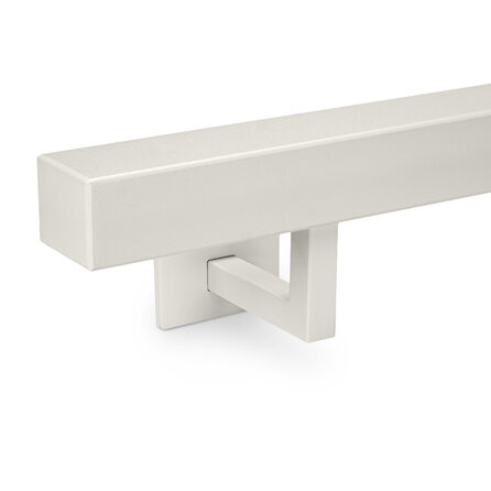 Grijze trapleuning (gecoat) op maat - vierkant (40x40 mm) - incl. leuninghouders TYPE 11 - coating grijs RAL 7030, 7044, 1019 of 9002