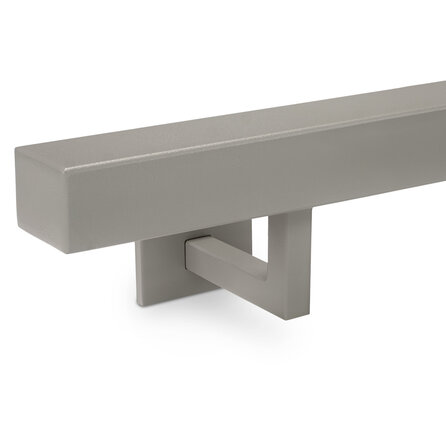 Grijze trapleuning (gecoat) op maat - vierkant (40x40 mm) - incl. leuninghouders TYPE 11 - coating grijs RAL 7030, 7044, 1019 of 9002