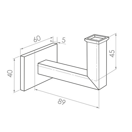 Grijze trapleuning (gecoat) op maat - vierkant (40x40 mm) - incl. leuninghouders TYPE 11 - coating grijs RAL 7030, 7044, 1019 of 9002