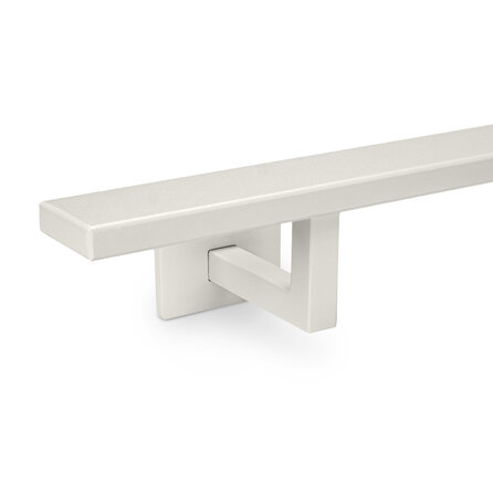 Grijze trapleuning (gecoat) op maat - rechthoekig (40x10 mm) - incl. leuninghouders TYPE 11 - coating grijs RAL 7030, 7044, 1019 of 9002