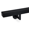Zwarte trapleuning (gecoat) op maat - vierkant (40x40 mm) - incl. leuningdragers TYPE 3 LUXE - coating zwart RAL 9005