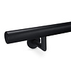 Zwarte trapleuning (gecoat) op maat - rond smal - incl. leuningdragers TYPE 3 LUXE - coating zwart RAL 9005