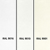 Witte trapleuning (gecoat) op maat - rechthoekig (50x20 mm) - incl. leuningdragers TYPE 3 LUXE - coating wit RAL 9016, 9010 of 9001