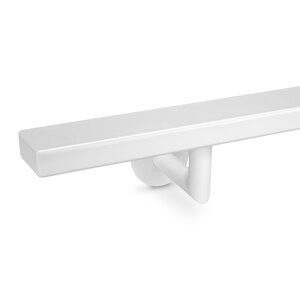 Witte trapleuning - rechthoekig (40x15 mm) - incl. dragers TYPE 3 LUXE
