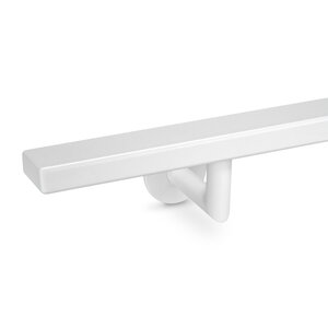Witte trapleuning - rechthoekig (40x10 mm) - incl. dragers TYPE 3 LUXE