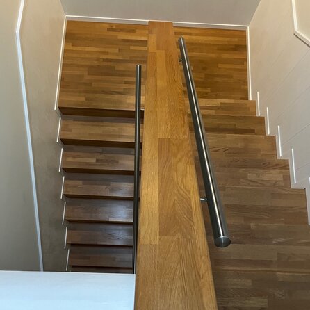 Inox trapleuning op maat - rond - incl. leuningdragers TYPE 3 LUXE