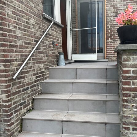 Inox trapleuning op maat - rond - incl. leuninghouders TYPE 1 - voor buiten