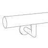 Trapleuning in RAL kleur naar wens (gecoat) op maat - rond smal - incl. leuningdragers TYPE 3 LUXE - coating in iedere RAL kleur