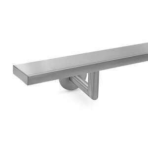 Inox trapleuning - rechthoekig (40x15 mm) - incl. dragers TYPE 3 LUXE